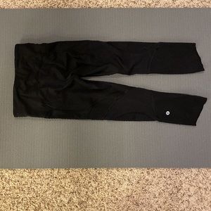 Lululemon Cropped Leggings with Sheer Panels - Sz 2 Like New